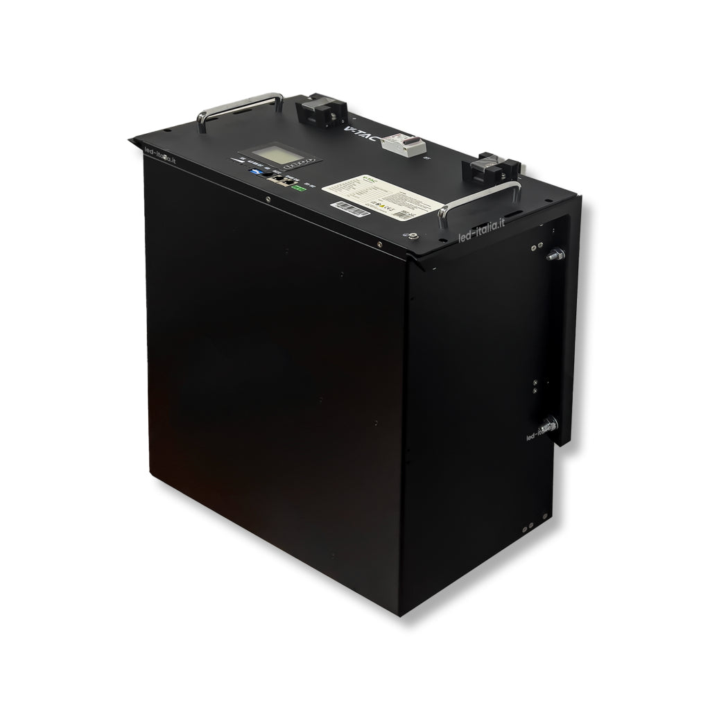V-TAC Batteria di Accumulo 9.6kWh al Litio-Ferro-Fosfato LiFePO4 BMS Integrato Incluse Staffe per Ancoraggio a Muro per Inverter Fotovoltaici CEI 0-21 48V 200Ah Garanzia 10 Anni V-TAC Batteria di Accumulo 9.6kWh al Litio-Ferro-Fosfato LiFePO4 BMS Integrato Incluse Staffe per Ancoraggio a Muro per Inverter Fotovoltaici CEI 0-21 48V 200Ah Garanzia 10 Anni